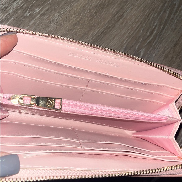 Badgley Mischka Metallic Pink Studded Wallet - Picture 5 of 7